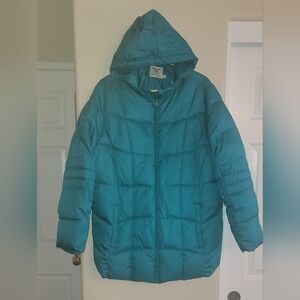 Faded Glory Women's Teal Hooded Puffer Jacket Size 2X / 18W-20W